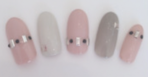 ピンク シルバーネイル