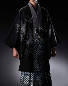 黒の紋付き羽織袴