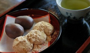 安倍川餅とお茶