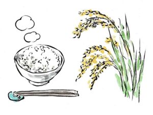お米と稲　イラスト