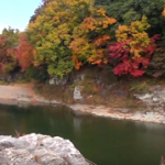 長瀞渓谷の岩畳と紅葉