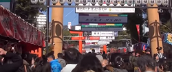 生田神社　参道を埋める参拝客の行列