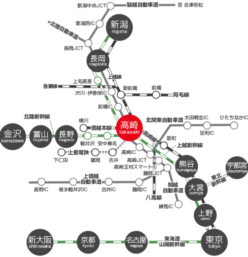 高崎駅周辺　アクセス地図