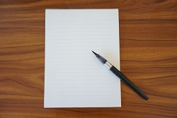 手紙と筆ペン