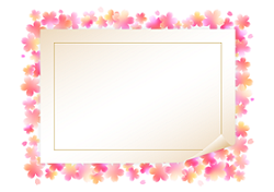 桜の花と招待状　イラスト