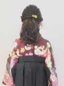 ハーフアップ　髪飾り　ロングヘア　袴